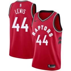 Red Martin Lewis Twill Basketball Jersey -Raptors #44 Lewis Twill Jerseys, FREE SHIPPING