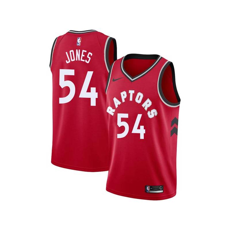 Red Popeye Jones Twill Basketball Jersey -Raptors #54 Jones Twill Jerseys, FREE SHIPPING