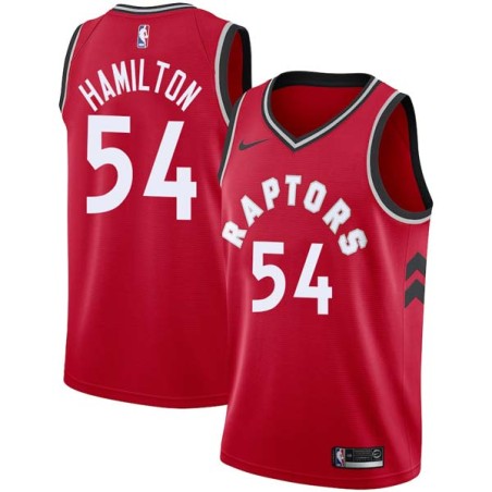 Red Zendon Hamilton Twill Basketball Jersey -Raptors #54 Hamilton Twill Jerseys, FREE SHIPPING