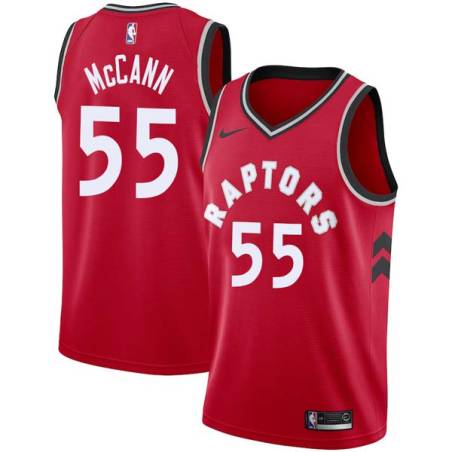 Red Bob McCann Twill Basketball Jersey -Raptors #55 McCann Twill Jerseys, FREE SHIPPING