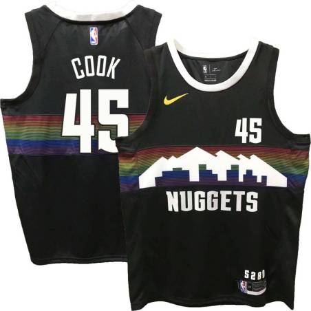 Nuggets #45 Anthony Cook Black rainbow skyline Jersey