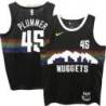 Nuggets #45 Gary Plummer Black rainbow skyline Jersey