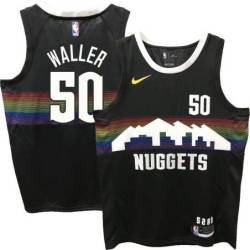 Nuggets #50 Dwight Waller Black rainbow skyline Jersey