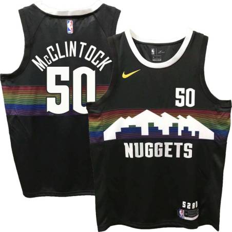 Nuggets #50 Dan McClintock Black rainbow skyline Jersey