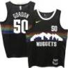 Nuggets #50 Aaron Gordon Black rainbow skyline Jersey