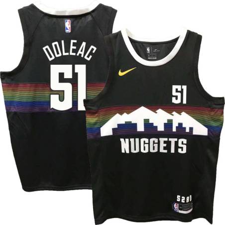 Nuggets #51 Michael Doleac Black rainbow skyline Jersey