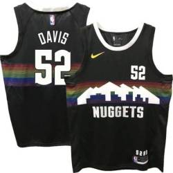 Nuggets #52 Terry Davis Black rainbow skyline Jersey