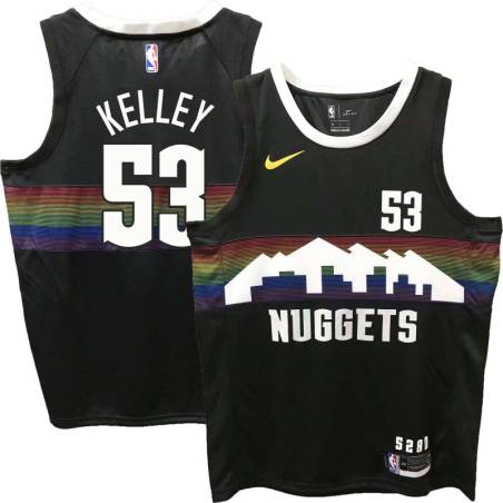 Nuggets #53 Rich Kelley Black rainbow skyline Jersey