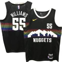 Nuggets #55 Aaron Williams Black rainbow skyline Jersey