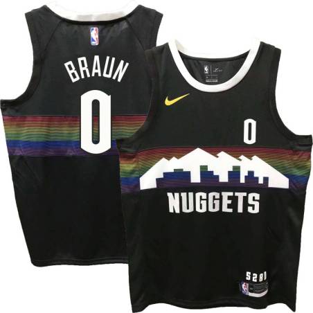 Nuggets #0 Christian Braun Black rainbow skyline Jersey