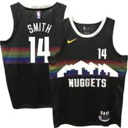 Nuggets #14 Ish Smith Black rainbow skyline Jersey