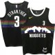 Nuggets #3 Julian Strawther Black rainbow skyline Jersey