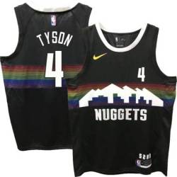 Nuggets #4 Hunter Tyson Black rainbow skyline Jersey