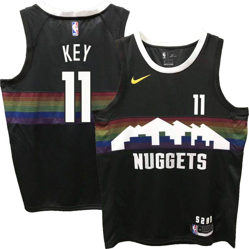 Nuggets #11 Braxton Key Black rainbow skyline Jersey