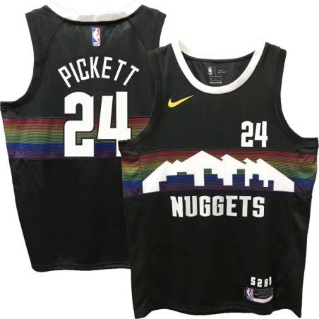 Nuggets #24 Jalen Pickett Black rainbow skyline Jersey