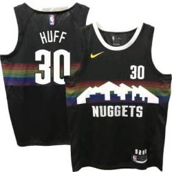 Nuggets #30 Jay Huff Black rainbow skyline Jersey