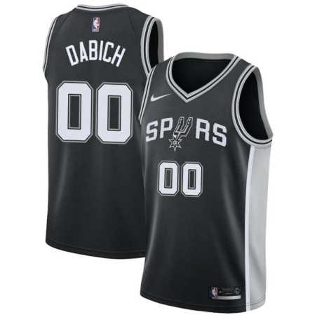 Black Mike Dabich Twill Basketball Jersey -Spurs #00 Dabich Twill Jerseys, FREE SHIPPING