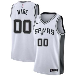 White Jim Ware Twill Basketball Jersey -Spurs #00 Ware Twill Jerseys, FREE SHIPPING
