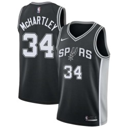 Black Maurice McHartley Twill Basketball Jersey -Spurs #34 McHartley Twill Jerseys, FREE SHIPPING