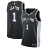Black Mo Layton Twill Basketball Jersey -Spurs #1 Layton Twill Jerseys, FREE SHIPPING