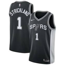 Black Rod Strickland Twill Basketball Jersey -Spurs #1 Strickland Twill Jerseys, FREE SHIPPING