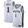 White Howard Eisley Twill Basketball Jersey -Spurs #1 Eisley Twill Jerseys, FREE SHIPPING