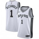 White Cory Alexander Twill Basketball Jersey -Spurs #1 Alexander Twill Jerseys, FREE SHIPPING