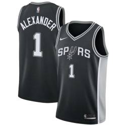 Black Cory Alexander Twill Basketball Jersey -Spurs #1 Alexander Twill Jerseys, FREE SHIPPING