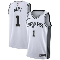 White Jason Hart Twill Basketball Jersey -Spurs #1 Hart Twill Jerseys, FREE SHIPPING