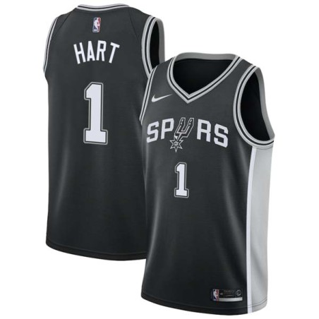 Black Jason Hart Twill Basketball Jersey -Spurs #1 Hart Twill Jerseys, FREE SHIPPING