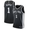 Black Dion Glover Twill Basketball Jersey -Spurs #1 Glover Twill Jerseys, FREE SHIPPING