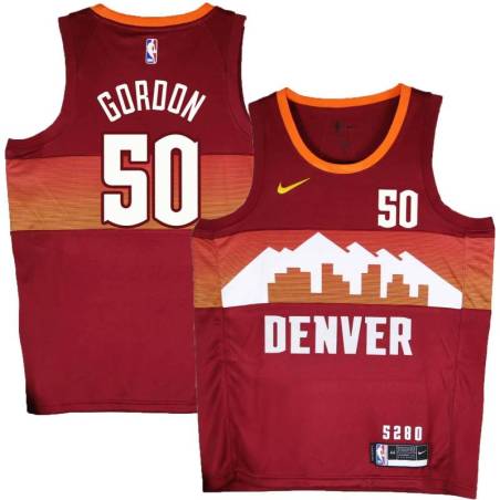 Nuggets #50 Aaron Gordon Flatirons red Jersey
