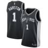Black Malik Hairston Twill Basketball Jersey -Spurs #1 Hairston Twill Jerseys, FREE SHIPPING