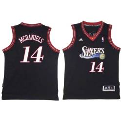 Black Throwback K.J. McDaniels Twill Basketball Jersey -76ers #14 McDaniels Twill Jerseys, FREE SHIPPING