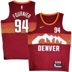 Nuggets #94 Evan Fournier Flatirons red Jersey