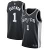 Black Justin Dentmon Twill Basketball Jersey -Spurs #1 Dentmon Twill Jerseys, FREE SHIPPING