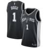 Black Ike Diogu Twill Basketball Jersey -Spurs #1 Diogu Twill Jerseys, FREE SHIPPING