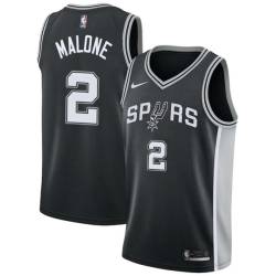 Black Moses Malone Twill Basketball Jersey -Spurs #2 Malone Twill Jerseys, FREE SHIPPING