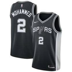 Black Nazr Mohammed Twill Basketball Jersey -Spurs #2 Mohammed Twill Jerseys, FREE SHIPPING