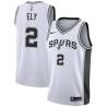 White Melvin Ely Twill Basketball Jersey -Spurs #2 Ely Twill Jerseys, FREE SHIPPING