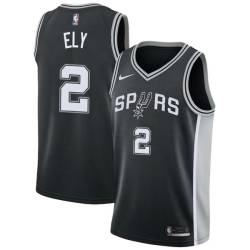 Black Melvin Ely Twill Basketball Jersey -Spurs #2 Ely Twill Jerseys, FREE SHIPPING