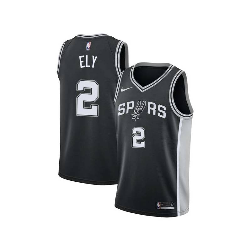 Black Melvin Ely Twill Basketball Jersey -Spurs #2 Ely Twill Jerseys, FREE SHIPPING