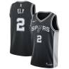 Black Melvin Ely Twill Basketball Jersey -Spurs #2 Ely Twill Jerseys, FREE SHIPPING