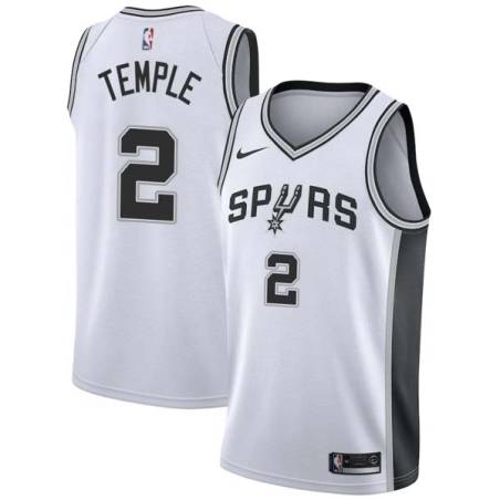 White Garrett Temple Twill Basketball Jersey -Spurs #2 Temple Twill Jerseys, FREE SHIPPING