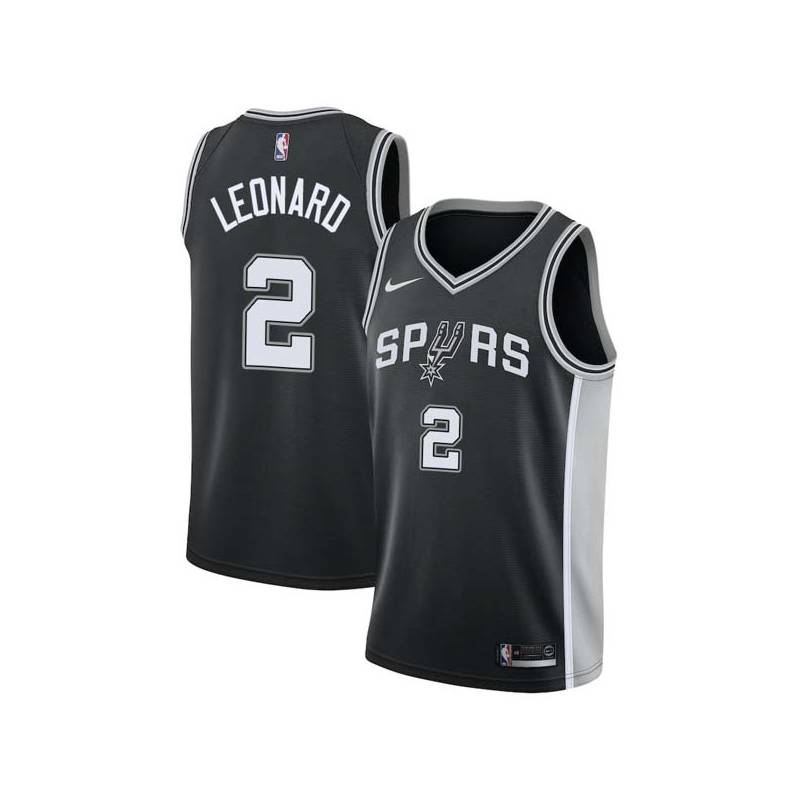 Black Kawhi Leonard Twill Basketball Jersey -Spurs #2 Leonard Twill Jerseys, FREE SHIPPING