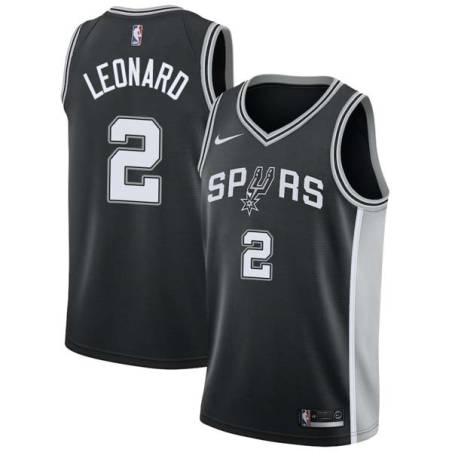 Black Kawhi Leonard Twill Basketball Jersey -Spurs #2 Leonard Twill Jerseys, FREE SHIPPING