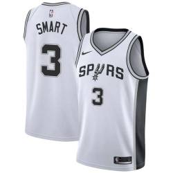 White Keith Smart Twill Basketball Jersey -Spurs #3 Smart Twill Jerseys, FREE SHIPPING