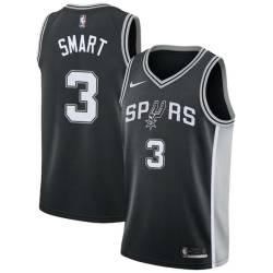 Black Keith Smart Twill Basketball Jersey -Spurs #3 Smart Twill Jerseys, FREE SHIPPING