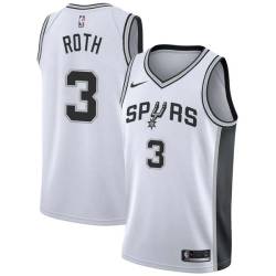 White Scott Roth Twill Basketball Jersey -Spurs #3 Roth Twill Jerseys, FREE SHIPPING