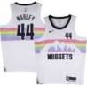 Nuggets #44 Ben Warley White rainbow skyline Jersey